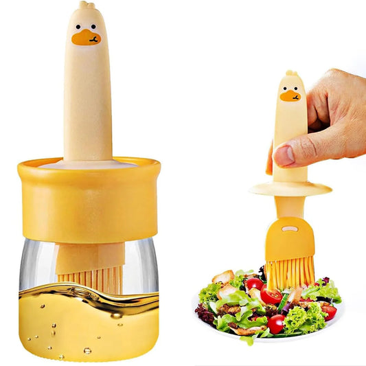 Oil Dispenser Bottle With Silicone Basting Brush 2 In 1 (1 Set)