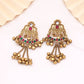 Rani & Green Color Matte Gold Earrings Ideal For Bridal Trousseau And Celebrations